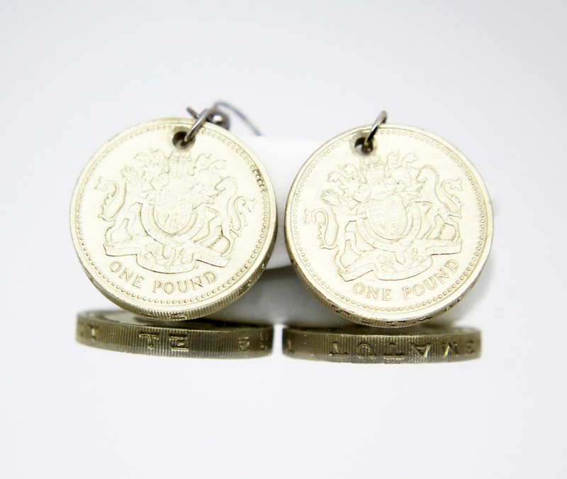 Coin Hoop Earrings Mini Coin Earrings Coin Drop Earrings Ancient Coin Jewelry - 耳环/耳夹 - 其他金属 