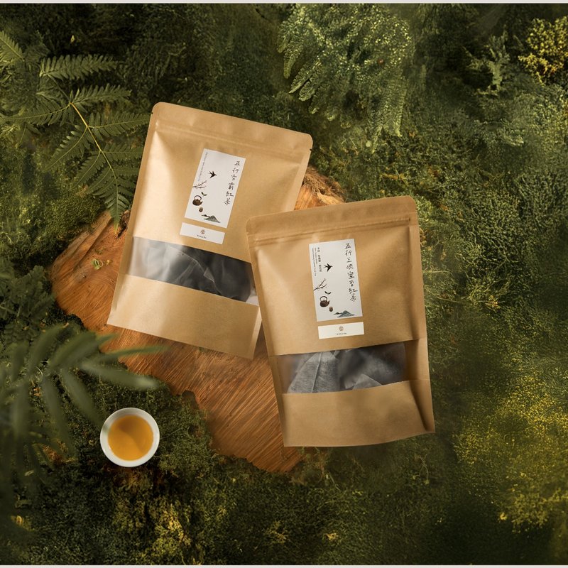 日日顺流 | 五行生活茶包礼袋 (蜜香红茶 / 高山红茶) - 茶 - 纸 卡其色