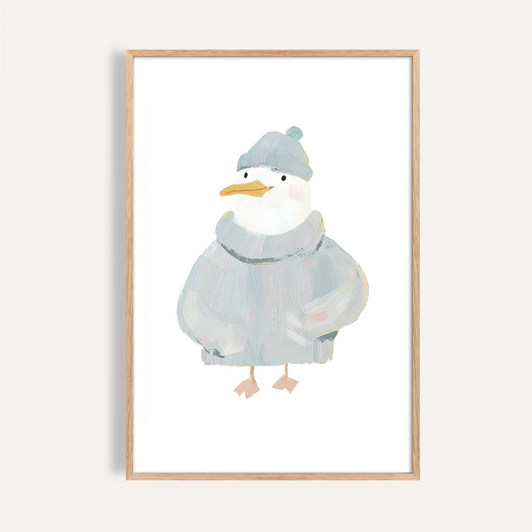 毛帽海鸥 Mr  Cozy Seagull / 童话系列插画挂画 - 海报/装饰画/版画 - 纸 