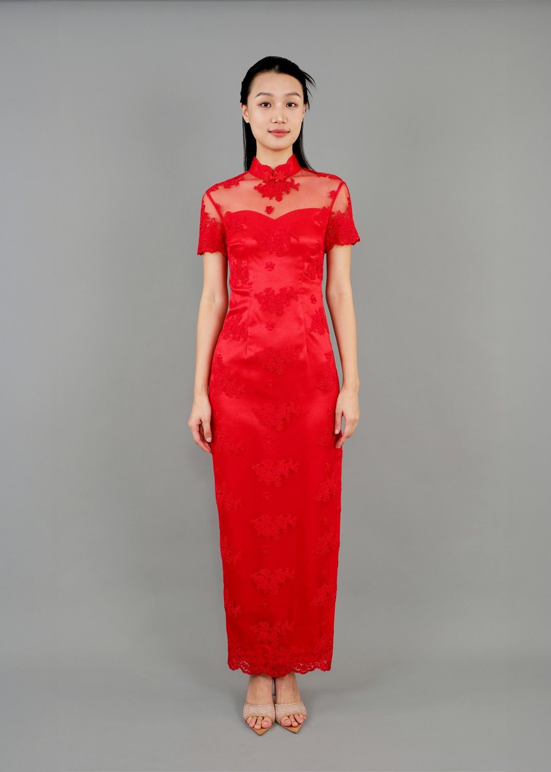 Rosemary露背直身新娘旗袍 |香港设计 - 晚装/礼服 - 其他材质 红色