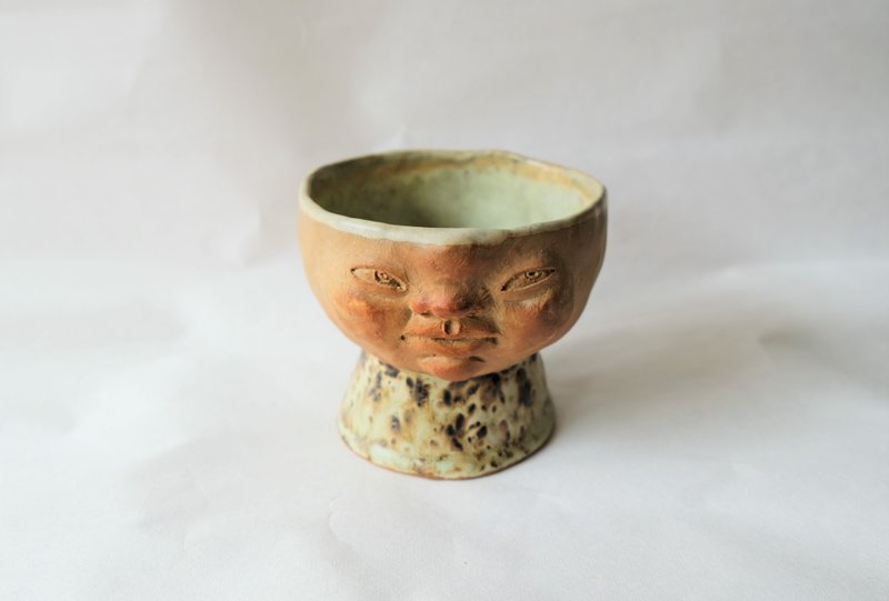 手捏陶器-高领不是高姿态是优雅的高脚杯 - 酒杯/酒器 - 陶 金色