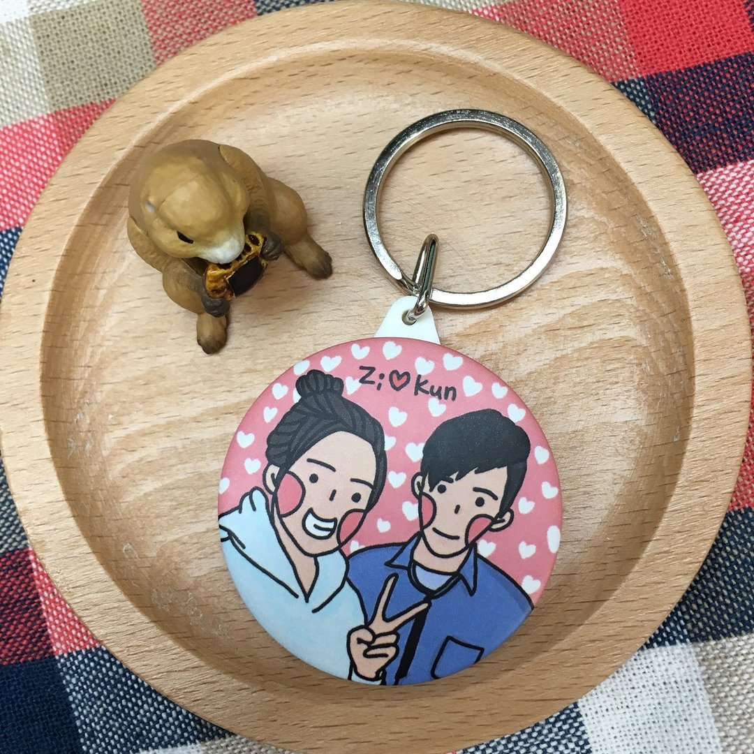 定制化手绘人像钥匙圈 - 钥匙链/钥匙包 - 塑料 