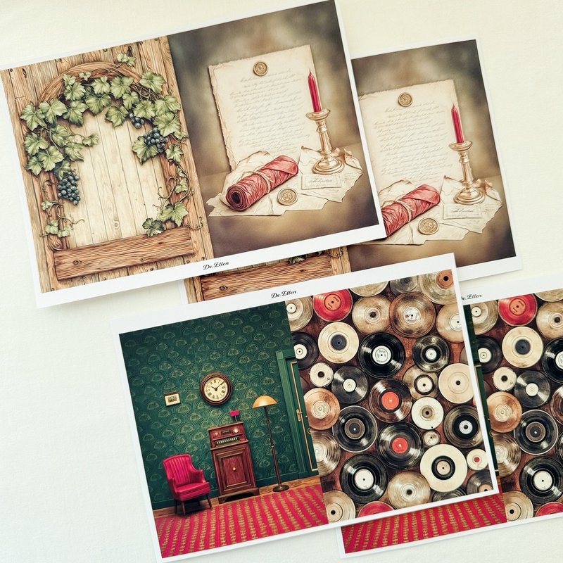 Z279-一组背景 - 贴纸 - 纸 