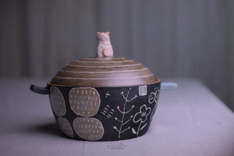 春郎陶-猫造型泡面碗 700 ml - 碗 - 陶 