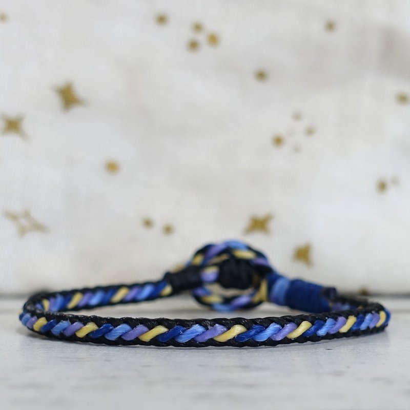 星空│经典编织 斜线款│防水 蜡线 冲浪 - 手链/手环 - 防水材质 蓝色