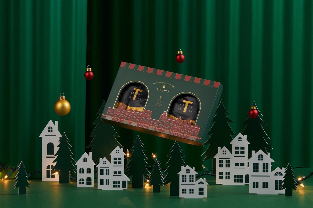 【圣诞礼盒】圣诞茶包小镇-综合台湾三角立体茶包8入 - 茶 - 新鲜食材 绿色