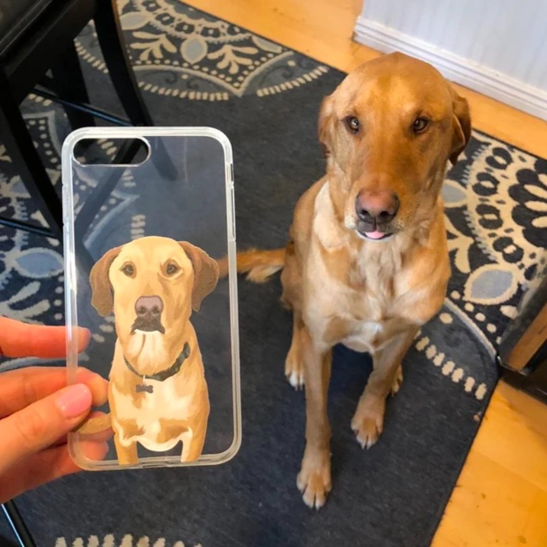 定制化手工宠物自画像手机壳 客制化手绘iPhone手机壳毛孩子肖像 - 手机壳/手机套 - 其他材质 多色