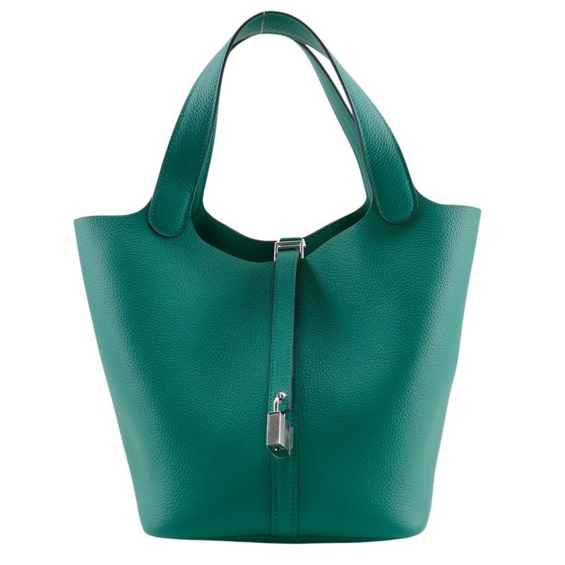 【日本直送】爱马仕 HERMES Picotin Lock 22 MM 手提包 × Taurillon Maurice 牛皮 绿色 U 女仕【二手】 - 手提包/手提袋 - 真皮 黑色