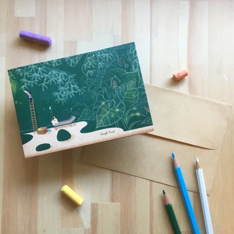 【探视/祝福卡】/卡片/插画 - 卡片/明信片 - 纸 绿色