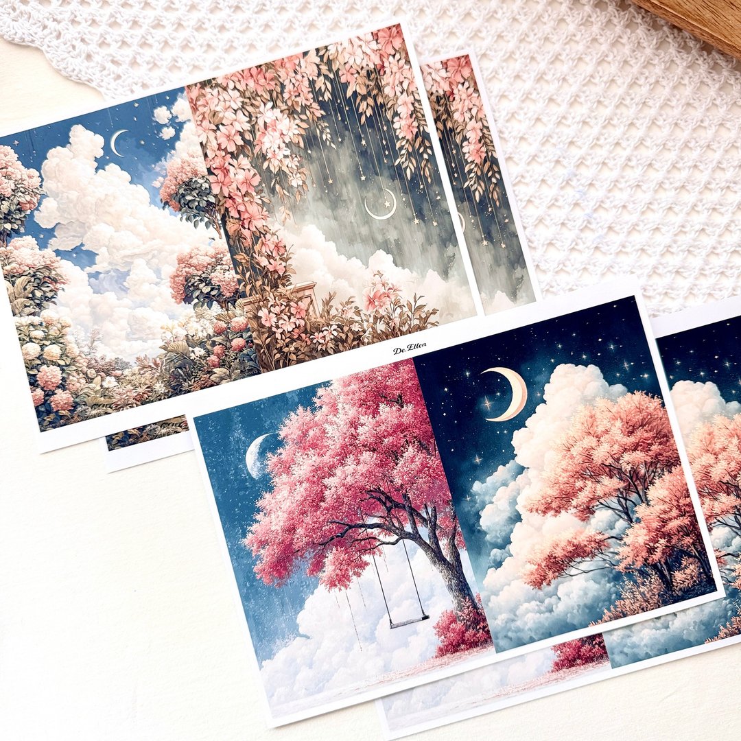 Z369 - 独特绘画背景 - 贴纸 - 纸 