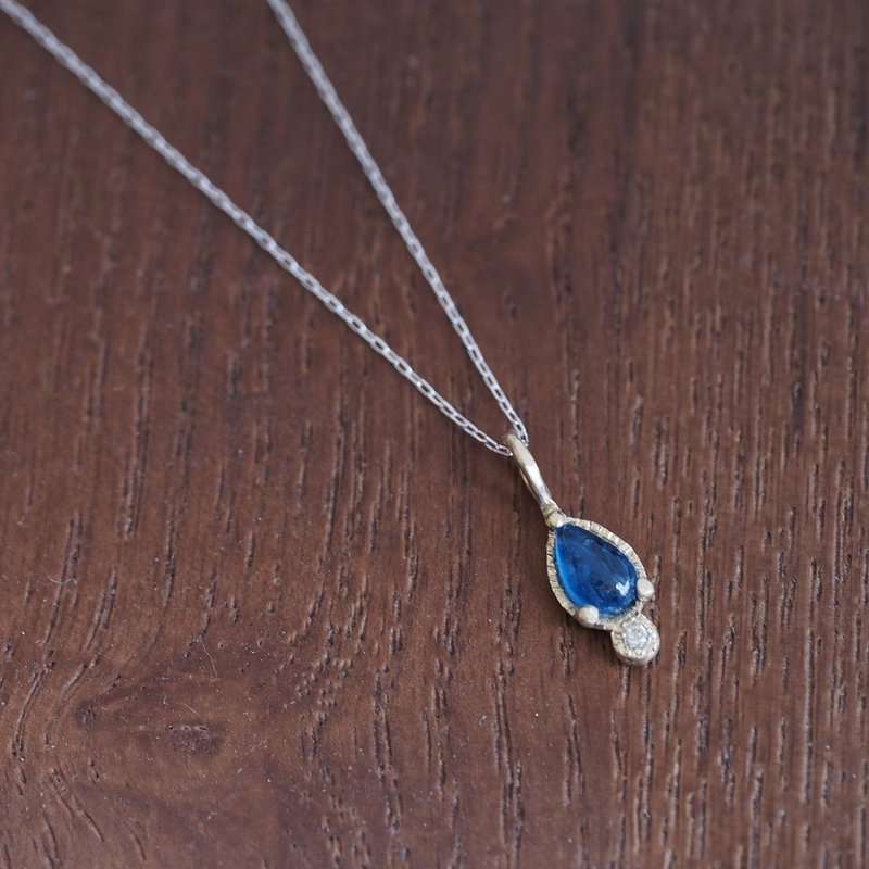 阿富汗石 少见宝石 Afghanite 钻石 10K金 手工雕金 10K金项链 - 项链 - 半宝石 