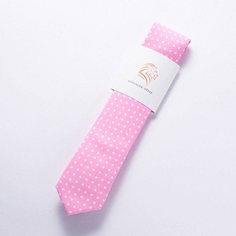 C0615-1 - 领带/领带夹 - 棉．麻 粉红色