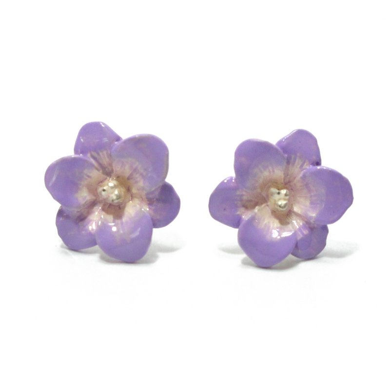 Freesia SV Freesia Silver / Earrings PA421SV - 耳环/耳夹 - 其他金属 紫色