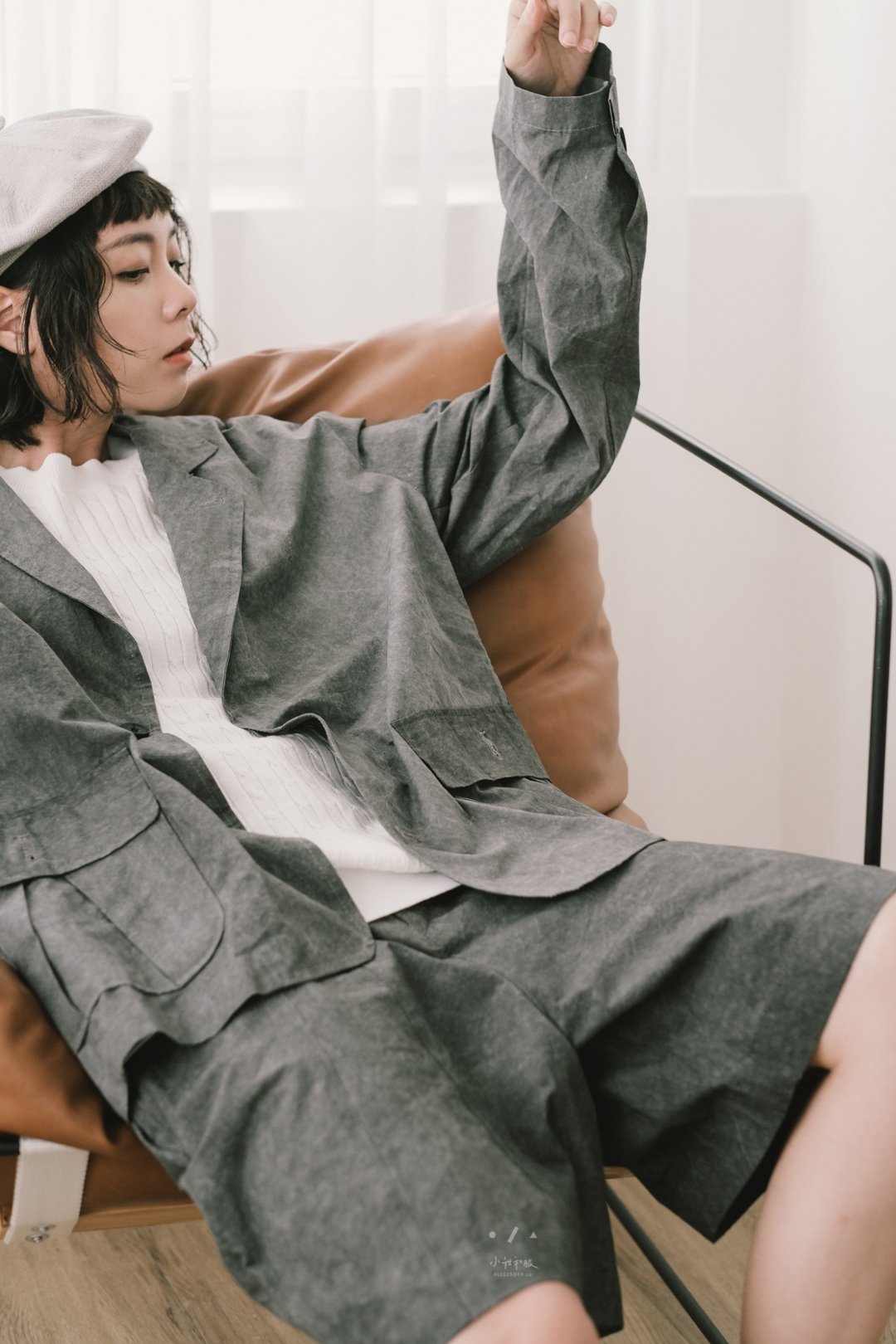 清水模钢笔西装套装外套 (可拆售) 中性轻薄正装 - 女装西装外套/风衣 - 其他人造纤维 灰色