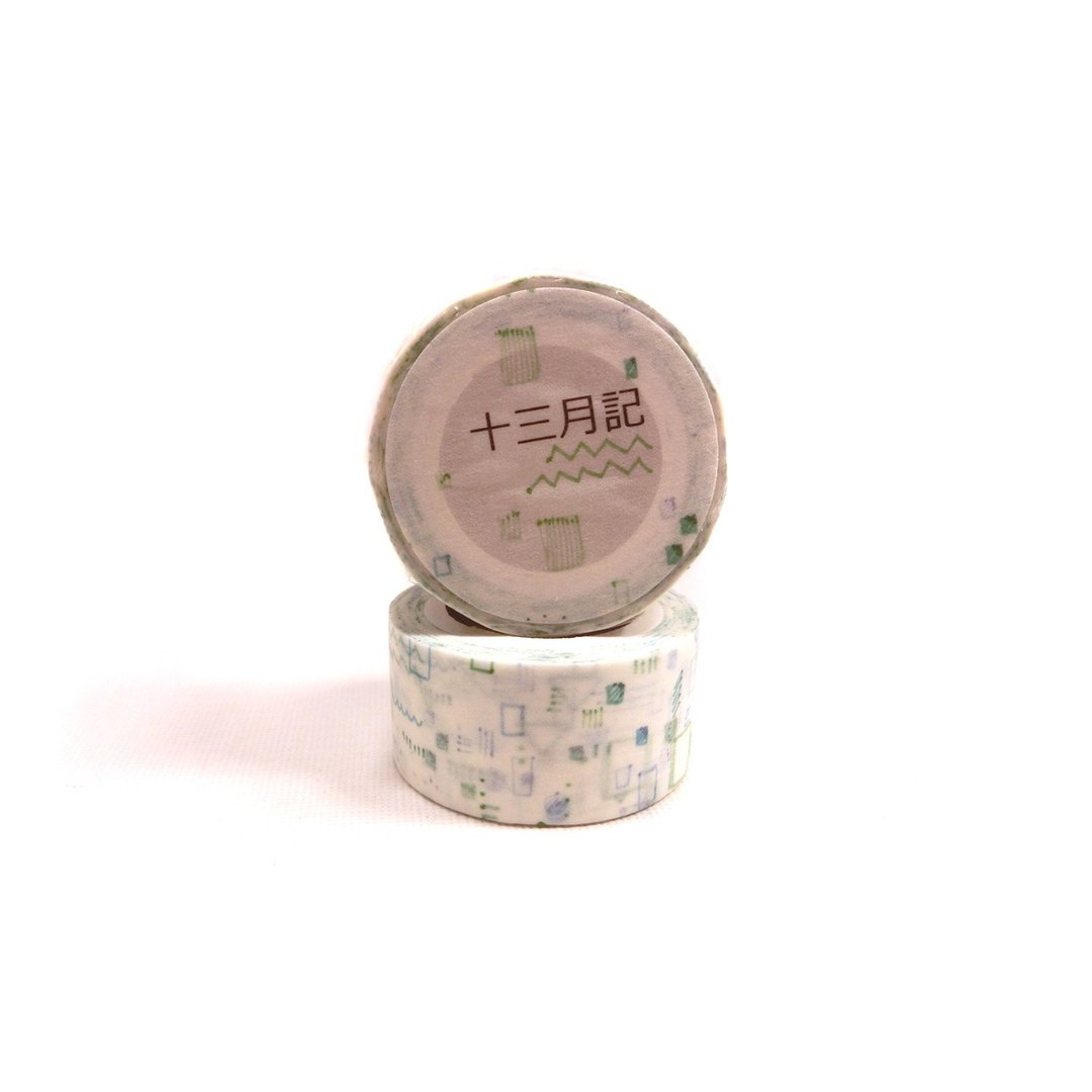 十三月记-盐系素材和纸胶带 - 纸胶带 - 纸 绿色