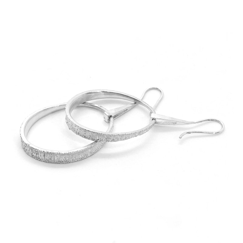 再生 Reborn  - 木纹纯银耳环 - 耳环/耳夹 - 纯银 