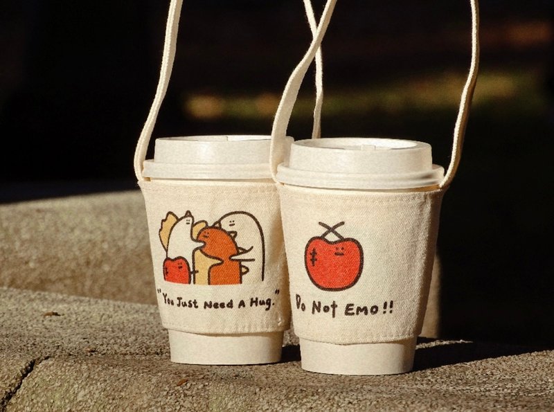 怪兽饮料杯袋 - 随行杯提袋/水壶袋 - 棉．麻 