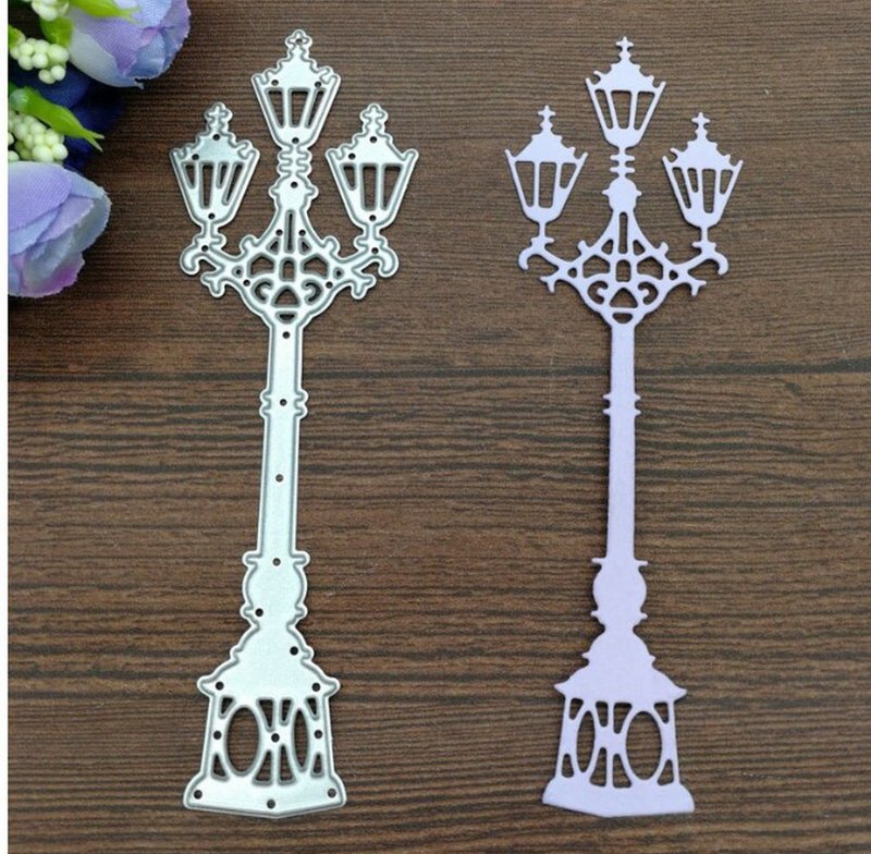 灯路灯剪贴簿金属切割模具 切割模具模具 剪贴簿模具 纸工艺切 - 零件/散装材料/工具 - 其他金属 银色