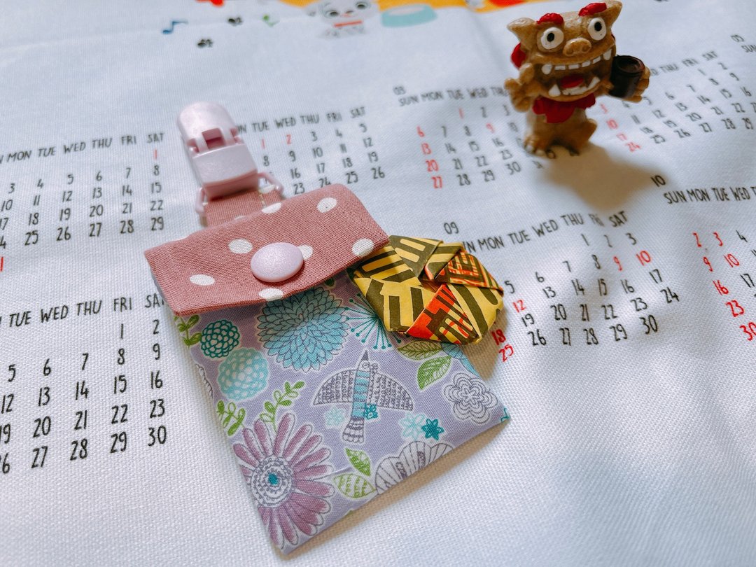 平安符袋/香火袋-紫花鸟儿 - 平安符/符袋 - 棉 紫色