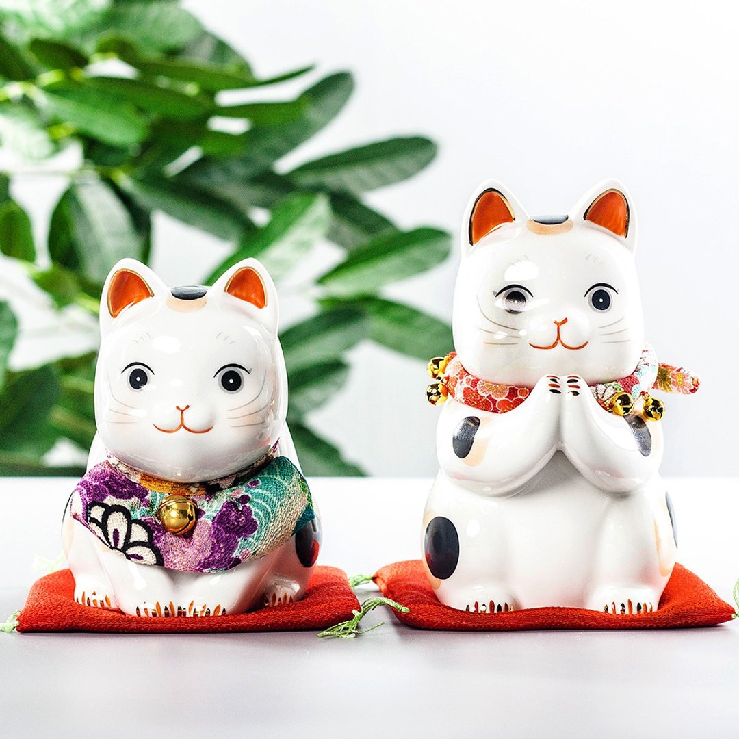 日本药师窑祈愿招财猫大号摆件开业生日结婚礼物办公桌书桌摆件 - 摆饰 - 陶 