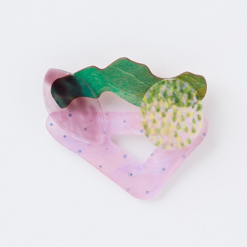 picture brooch - 胸针 - 压克力 粉红色