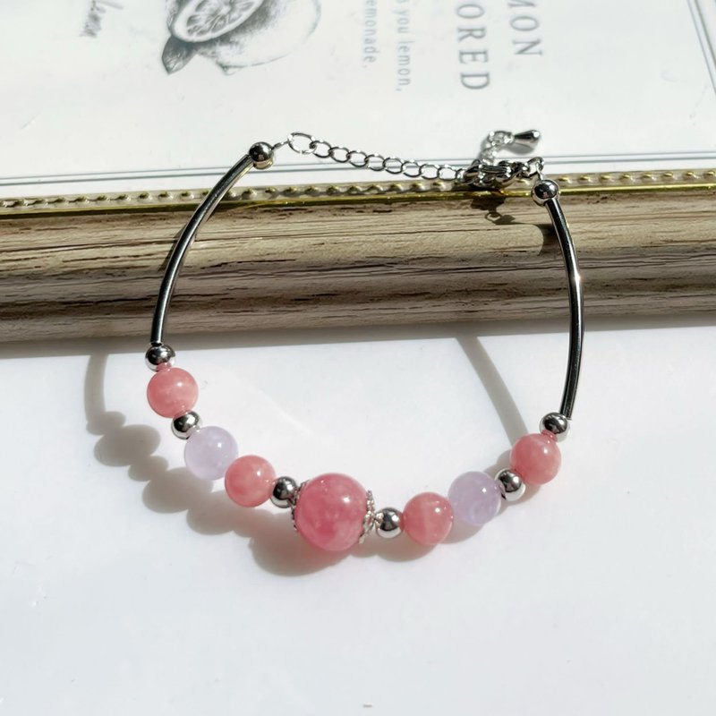 爱的吸力 正姻缘 红纹石 紫晶 水晶手链 天然石 生日 手链 - 手链/手环 - 水晶 粉红色