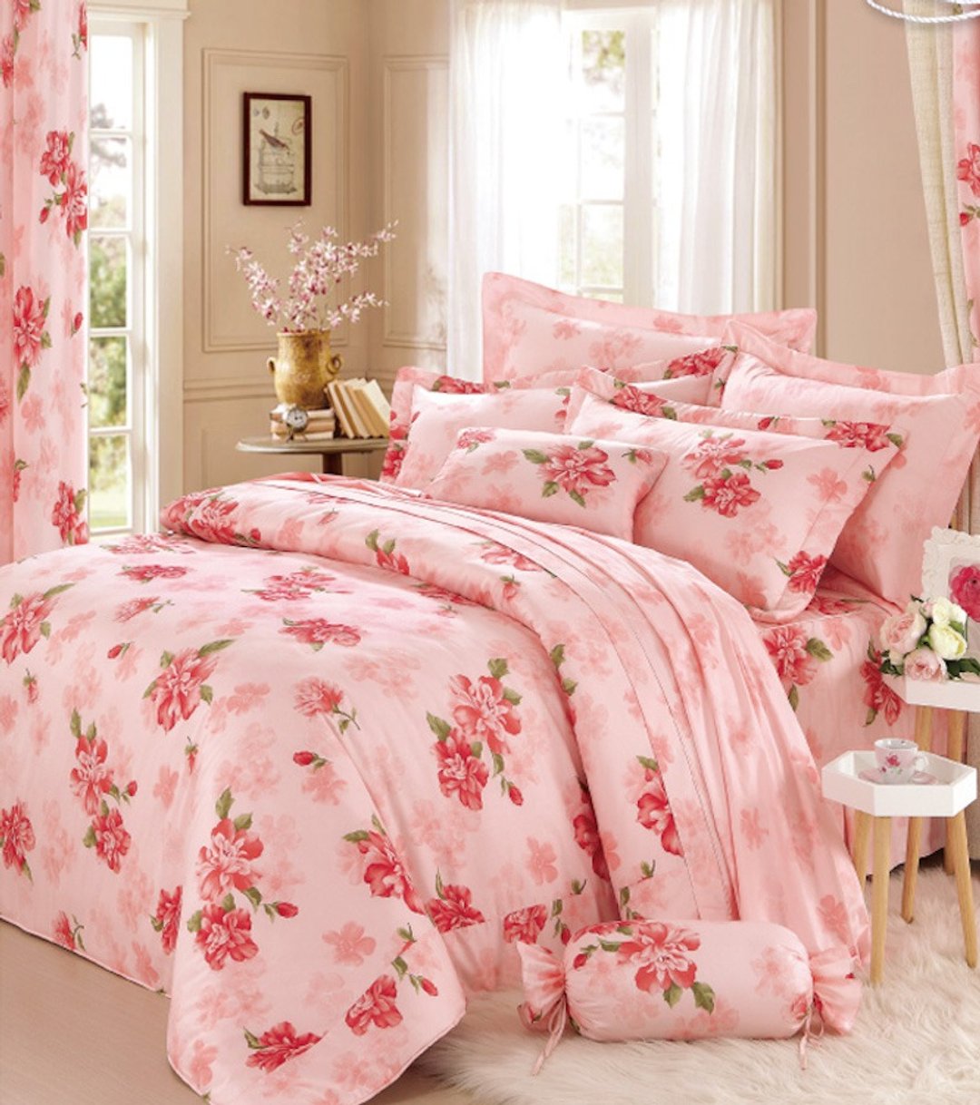 【R825 爱的箴言】100% 40支精梳棉 床单组 - 寝具 - 棉．麻 粉红色