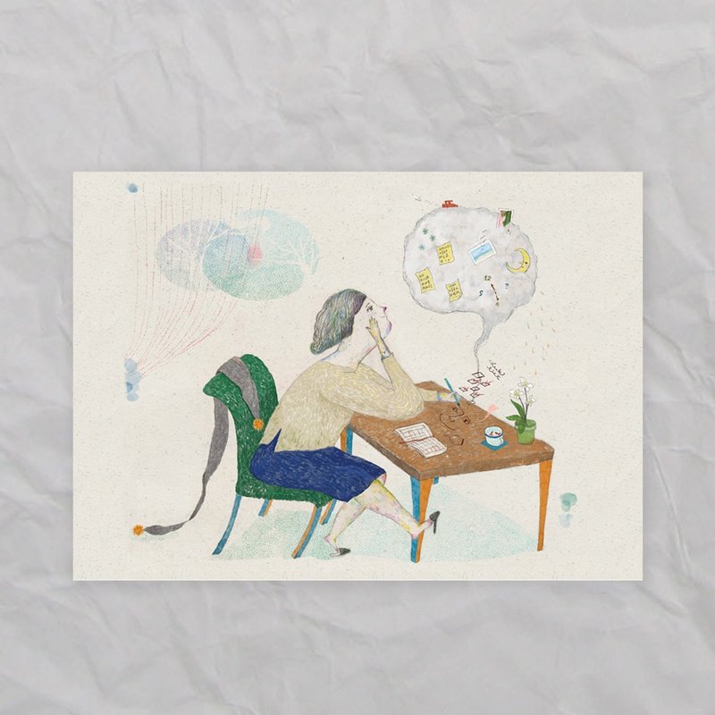 艹方明信片 计划中 原创插画 万用卡 文具 - 卡片/明信片 - 纸 卡其色