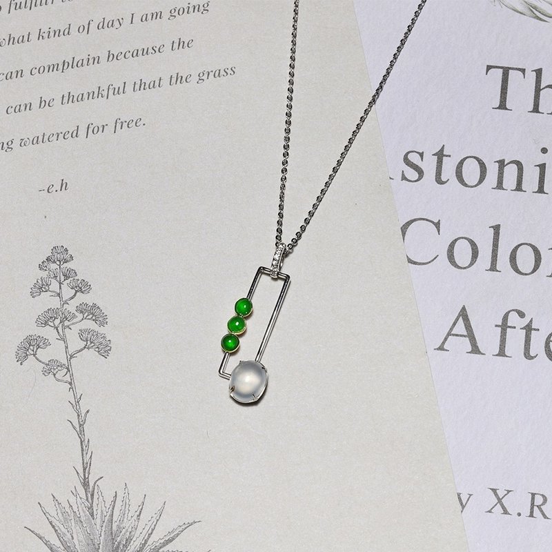 【回纹针系列】翡翠设计项链 - 项链 - 贵金属 