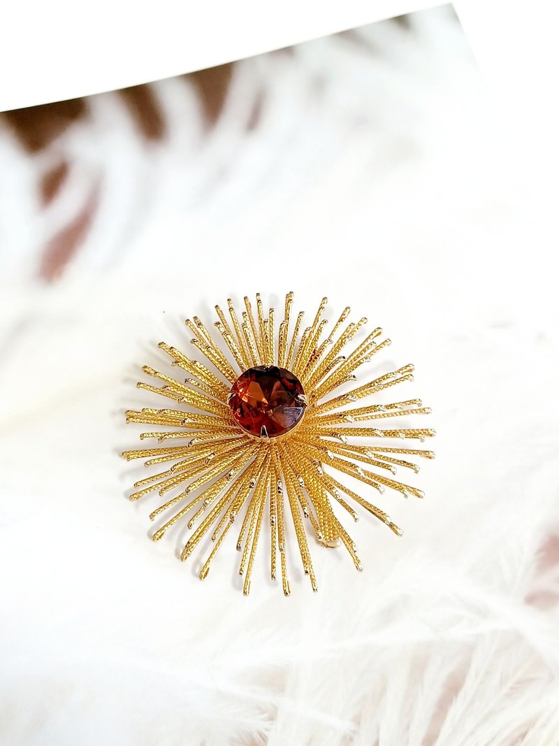 A vintage jewelry Sarah cov Golden Mum系列 金色海胆 别针 - 胸针 - 其他金属 