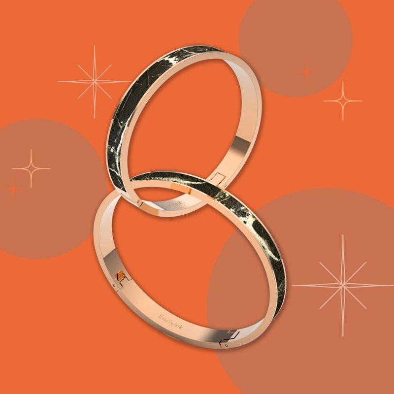 大理石简约设计手环丨情侣闺蜜丨生日礼物丨实用礼物丨玫瑰金矅岩 - 手链/手环 - 不锈钢 金色