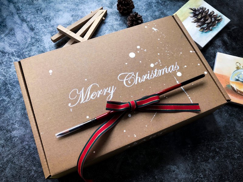 【圣诞礼盒】#油画礼盒 #交换礼物 #圣诞节 #袖珍画布 #真油画 - 插画/绘画/写字 - 颜料 