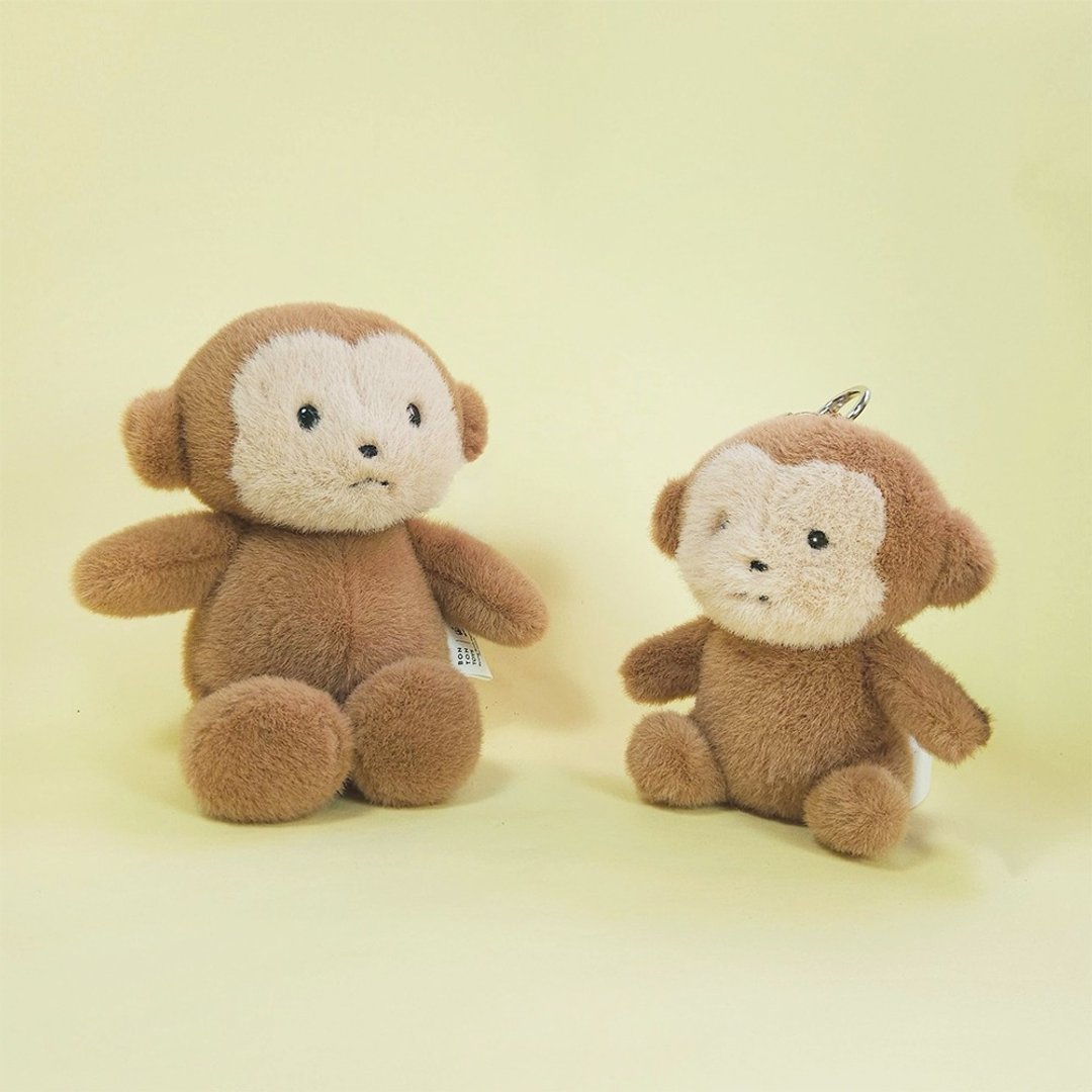 BON TON TOYS x WWF 小猴子环保毛绒背包吊饰 -13cm - 钥匙链/钥匙包 - 环保材料 咖啡色
