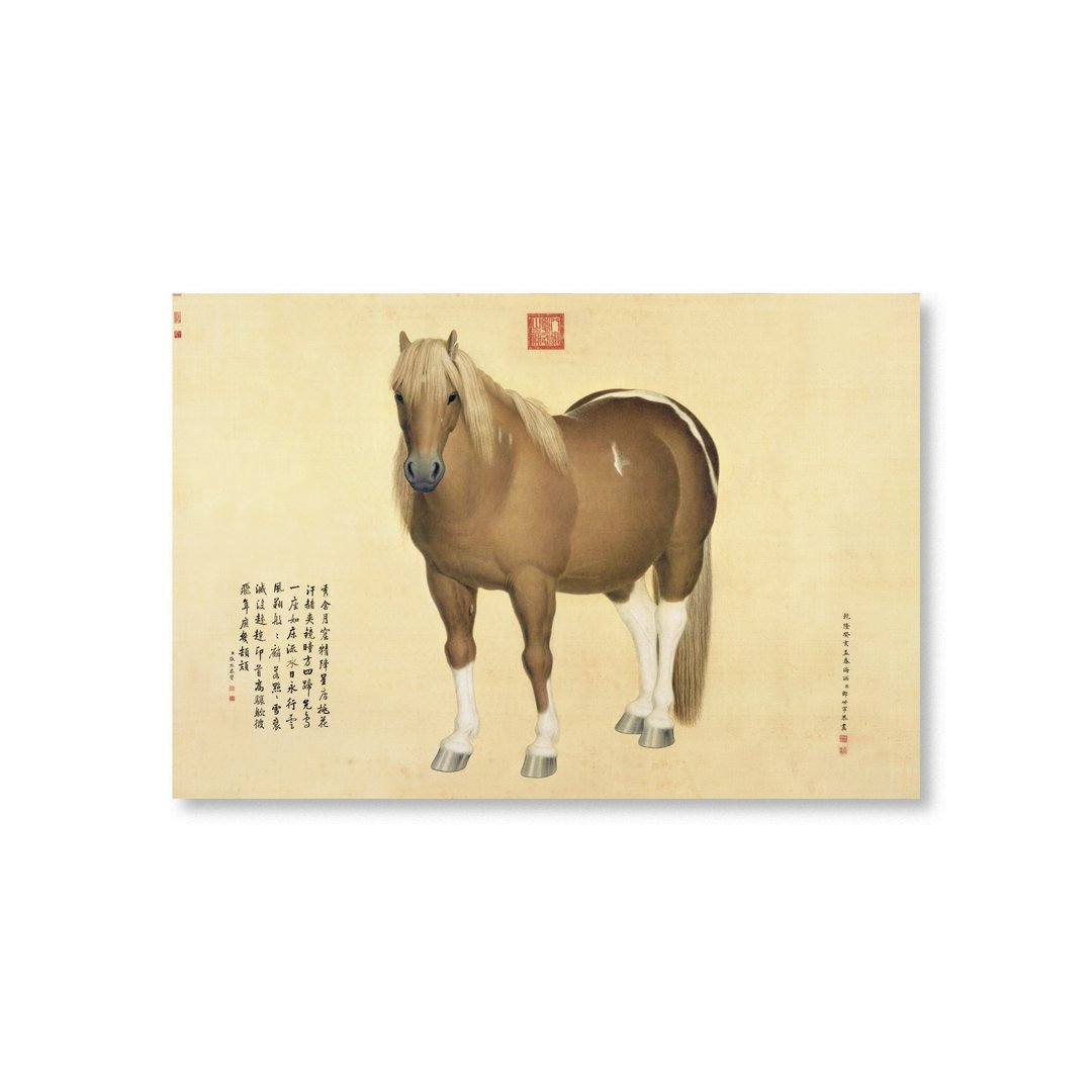 【明信片・Postcard】郎世宁・雪点雕 - 卡片/明信片 - 纸 卡其色