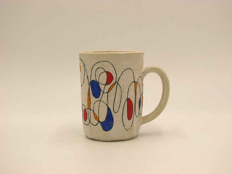 Kurukuru Colorful Mug - 咖啡杯/马克杯 - 陶 白色