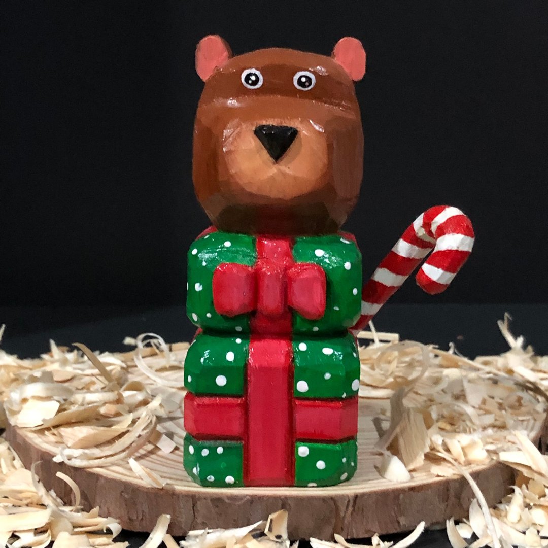 Gift Bear - 摆饰 - 木头 多色
