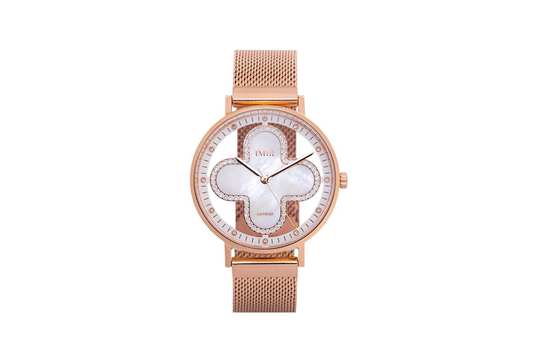 IMIR 璀璨 | 白珍珠贝 玫瑰金壳 (36mm) - 女表 - 不锈钢 