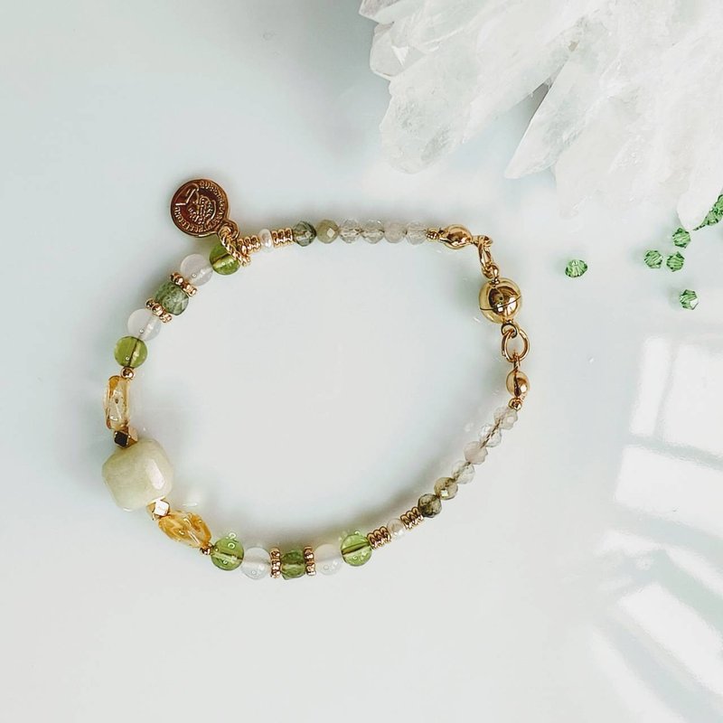 C.Lady晶女子。脉轮水晶系列－绿摩根石水晶手链 - 手链/手环 - 水晶 绿色
