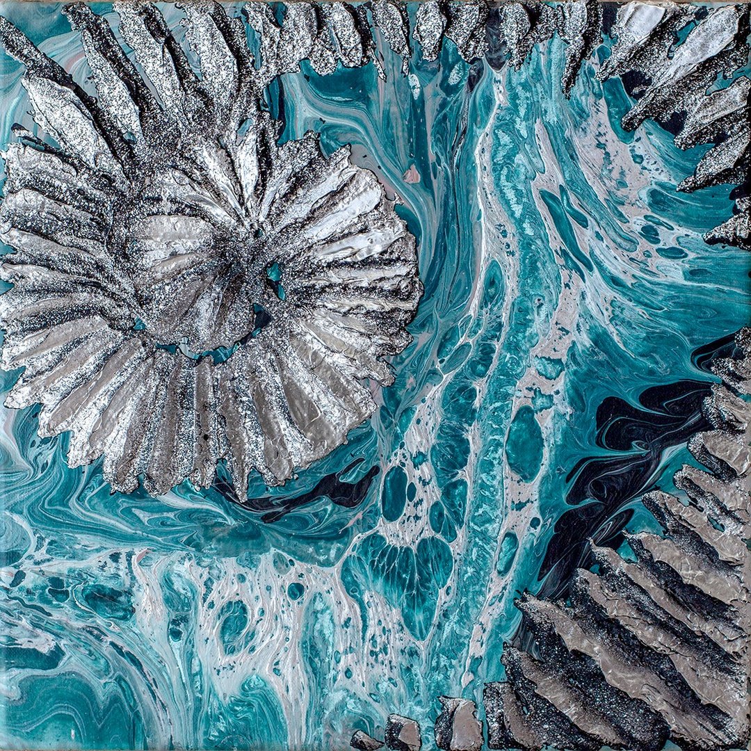抽象主义。压克力。在画布上绘画。原来的。蓝色的海洋。海。礼物 - 海报/装饰画/版画 - 压克力 蓝色