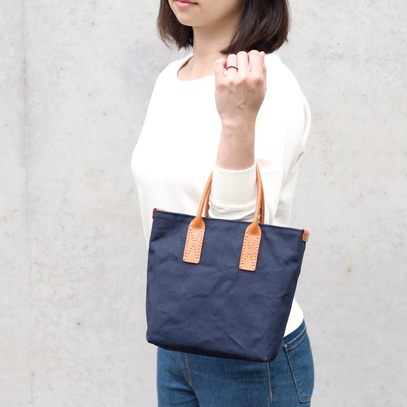 随身小包 tote / 手提包 / 日本帆布 - 普鲁士蓝 - 手拿包 - 棉 蓝色