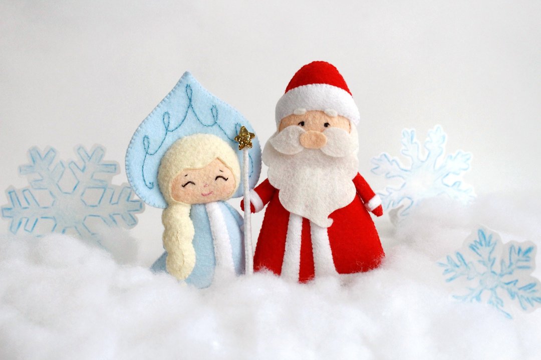 Felt Snow maiden and Grandfather Frost sewing PDF tutorial with patterns - 手工艺教程/工具书 - 其他材质 