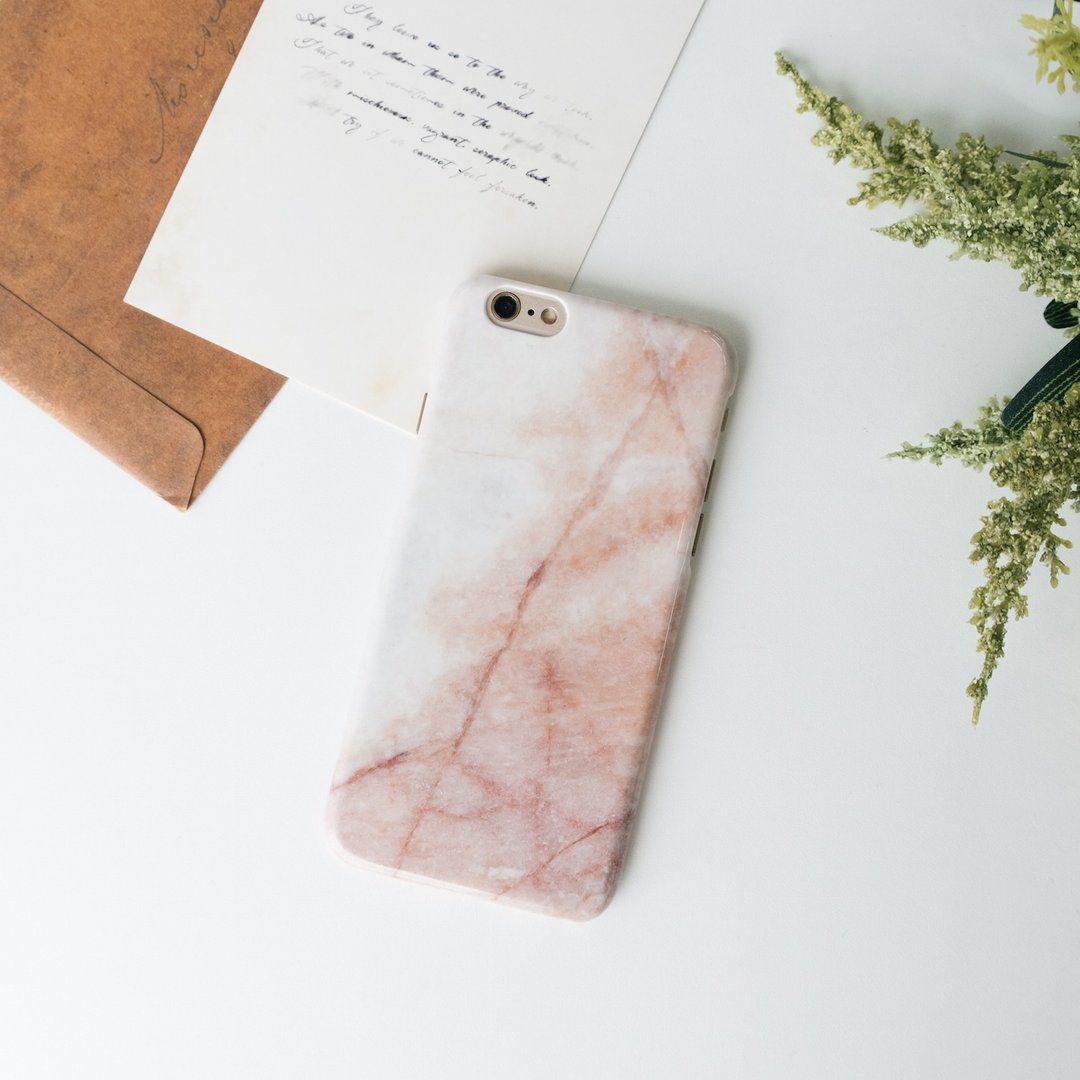 香港品牌 Sell Good 原创仿大理石质感 亮面硬壳 iPhone 手机壳 - 淡红 - 手机壳/手机套 - 其他材质 粉红色