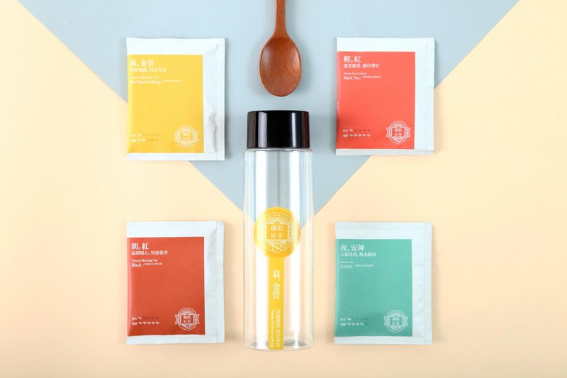 【一包四喜】疯饮好茶- 顶级经典茶包/四种口味轻松带着走/附随身冷泡瓶一支 - 茶 - 新鲜食材 多色