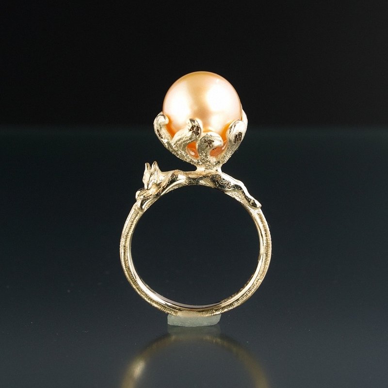 YOKAI Ring Kyubi no Kitsune 10K YG with South Sea Pearl - 戒指 - 贵金属 金色