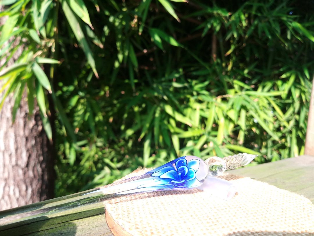 琉璃沾水笔  /  蓝晶花 - 其他书写用品 - 玻璃 蓝色