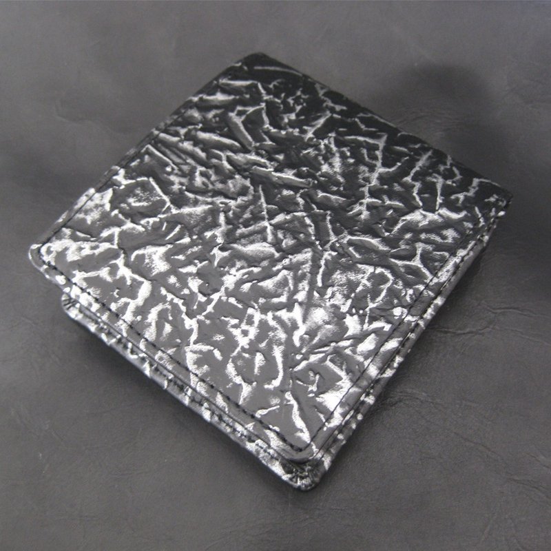 "Metal" wallet IRON bi-fold wallet - 皮夹/钱包 - 真皮 银色