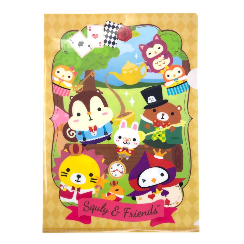 Squly & Friends A4 尺寸 PP 胶文件夹-梦游仙境香槟色 - E054SQS - 文件夹/资料夹 - 塑料 金色