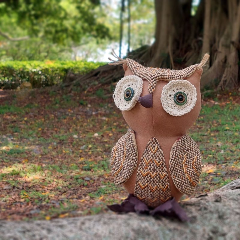 纺织艺术鸟_猫头鹰 - 摆饰 - 棉．麻 咖啡色