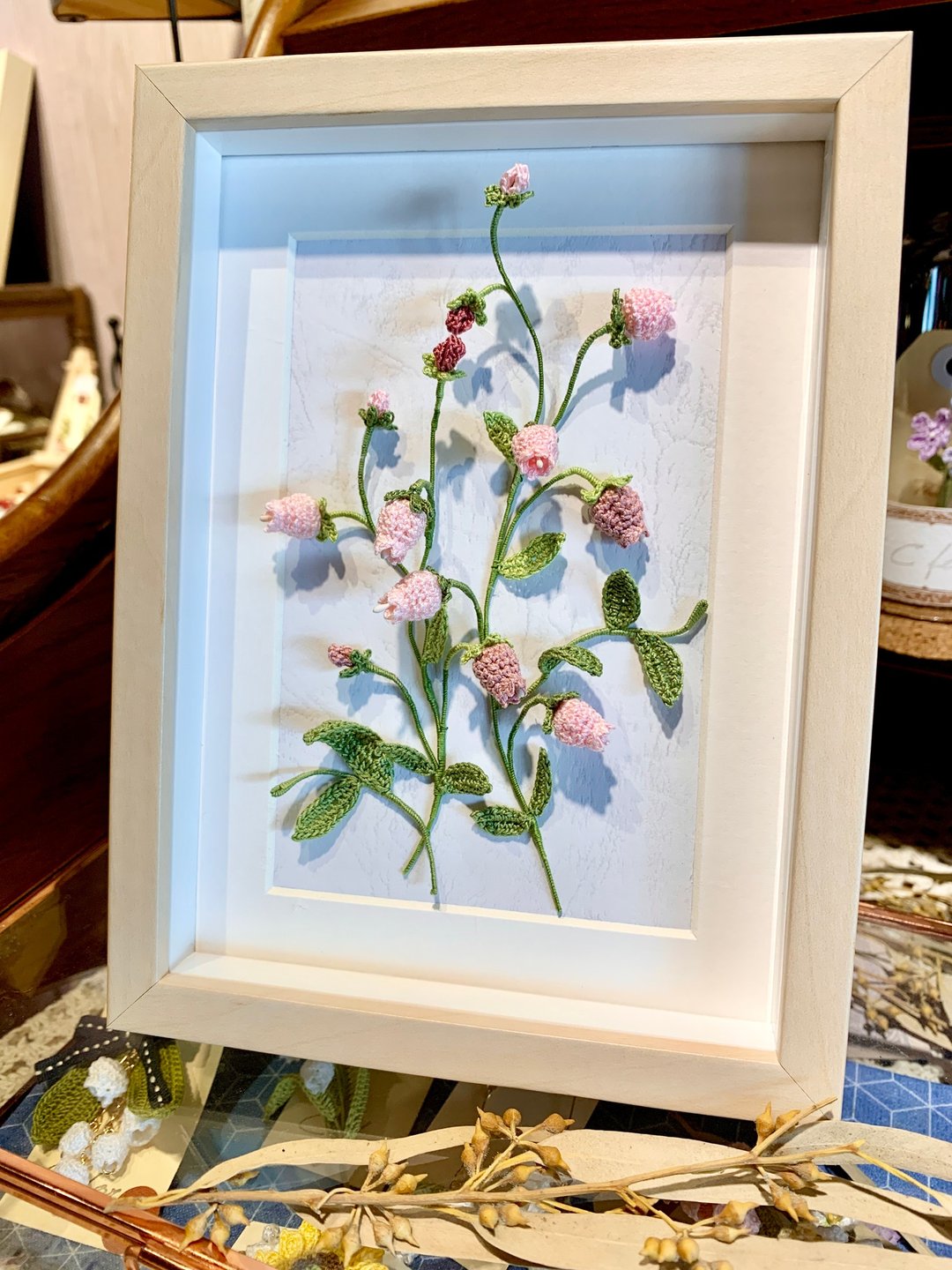 Campanula • 风铃花 钩织编织 立体花画 家居点缀 可挂墙 放桌 - 摆饰 - 棉 多色