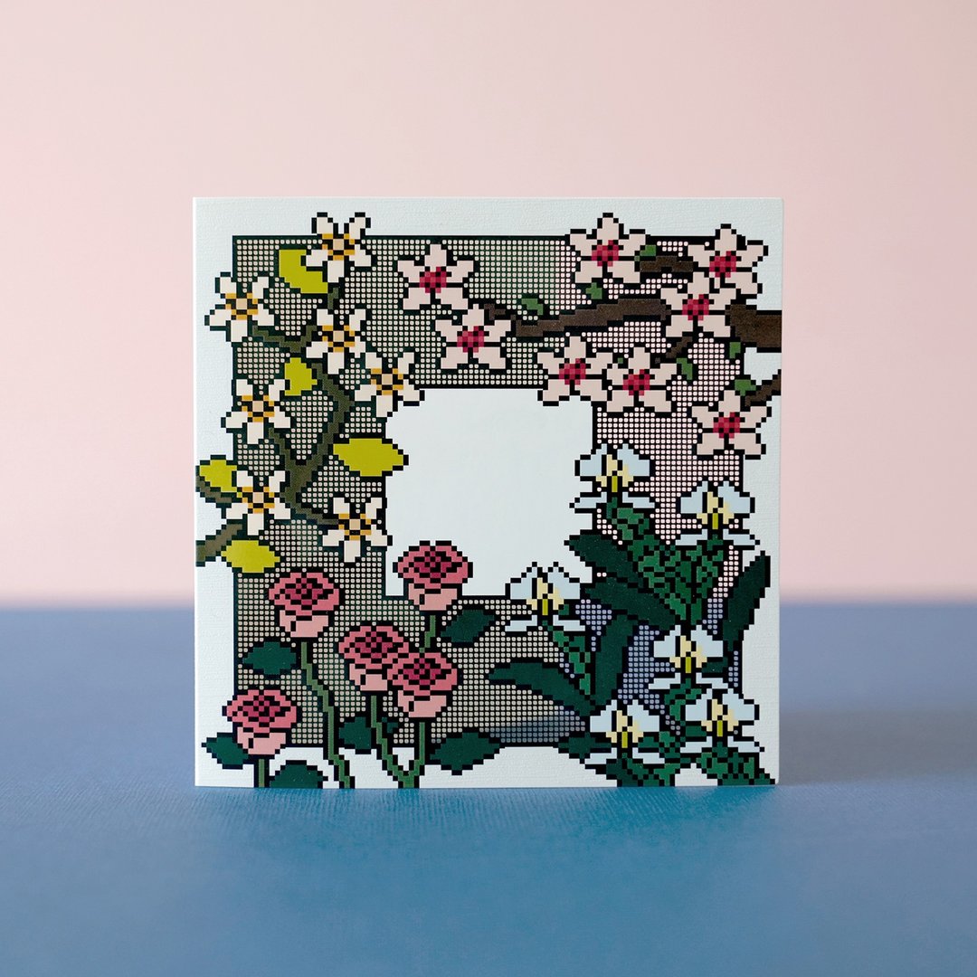 aaah 咖啡 | 花花系列卡片 - 卡片/明信片 - 纸 粉红色